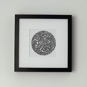 Abstract line art bubbles drawing